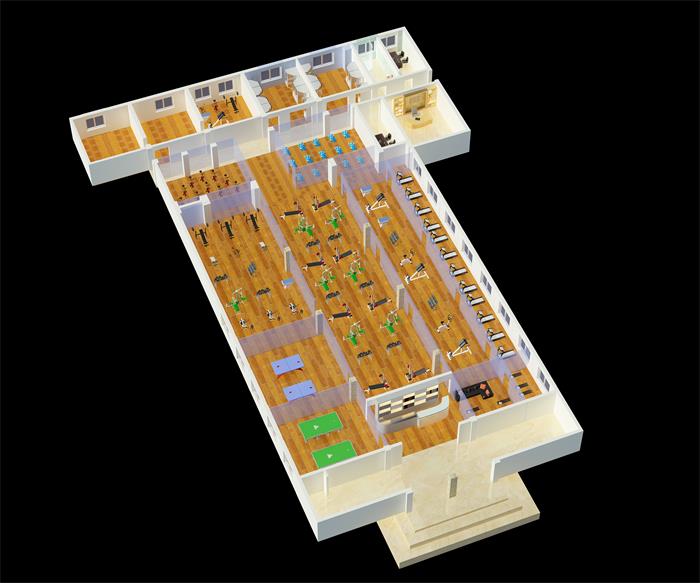 1500平米商業(yè)健身房解決方案